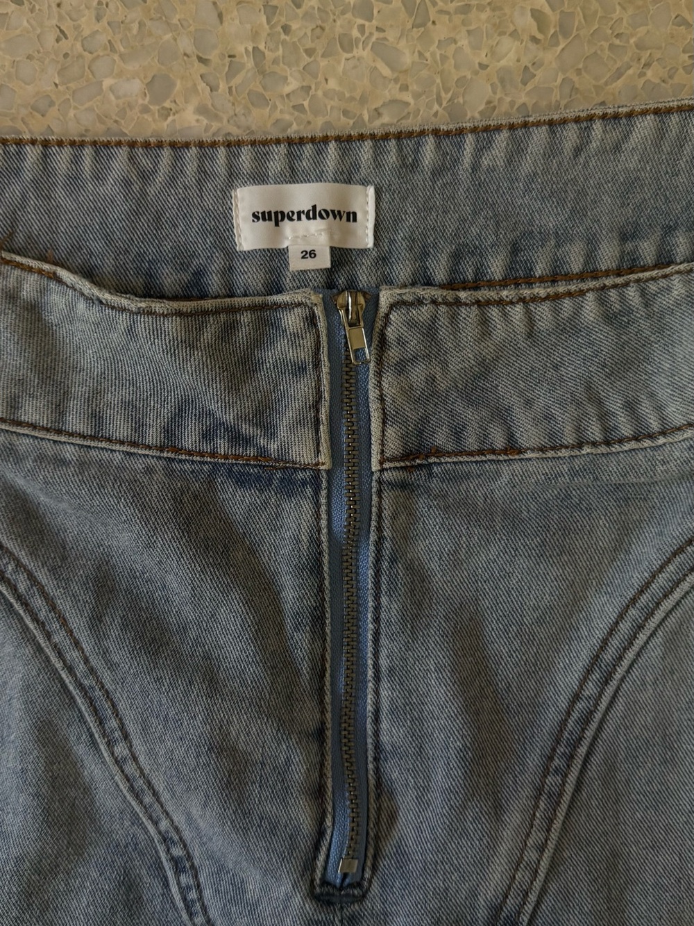 superdown Light Blue High Rise Women's Jeans with Front Zip
